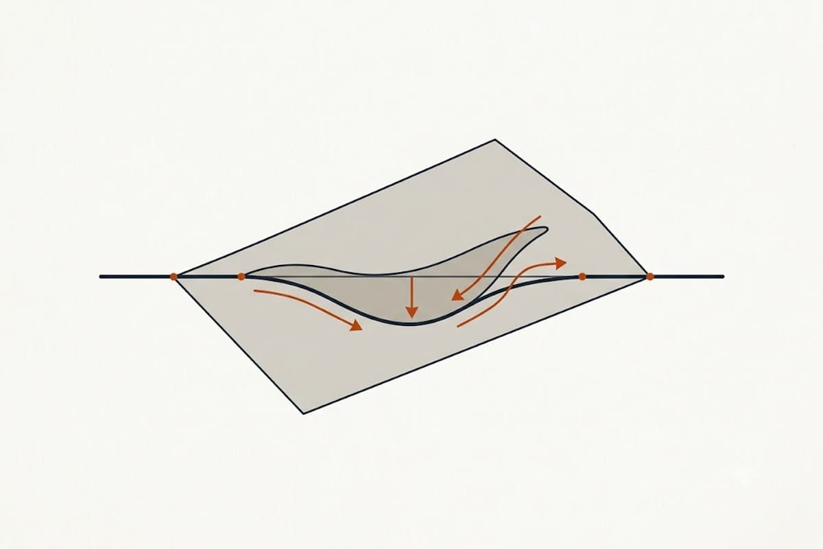 Grade reversing as backfill consolidates